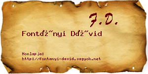 Fontányi Dávid névjegykártya