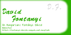david fontanyi business card
