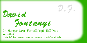 david fontanyi business card